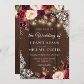 rustige touwlichten trouwuitnodiging kaart (Voorkant / Achterkant)