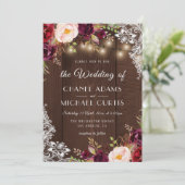 rustige touwlichten trouwuitnodiging kaart (Staand voorkant)