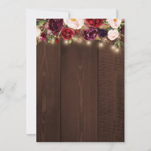 rustige touwlichten trouwuitnodiging kaart (Achterkant)