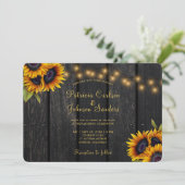 Rustige touwlichten zonnebloembruiloft kaart (Staand voorkant)