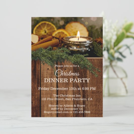 Rustige traditionele kerstfeestdag uitnodigen kaart (Staand voorkant)