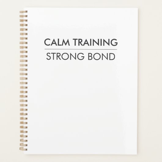 RUSTIGE TRAINING STERKE BAND – Minimaal honden tra Planner (Voorkant)