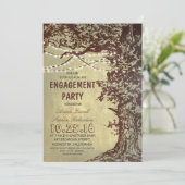 Rustige 'tree and string'-verlovingspartij kaart (Staand voorkant)