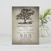 Rustige 'tree and string'-verlovingspartij kaart (Staand voorkant)