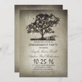 Rustige 'tree and string'-verlovingspartij kaart (Voorkant / Achterkant)