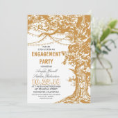 Rustige 'tree and string'-verlovingspartij kaart (Staand voorkant)