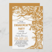 Rustige 'tree and string'-verlovingspartij kaart (Voorkant / Achterkant)