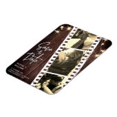 Rustige trendy fotocabine sparen de datumuitnodigi magneet (Linkerzijde)