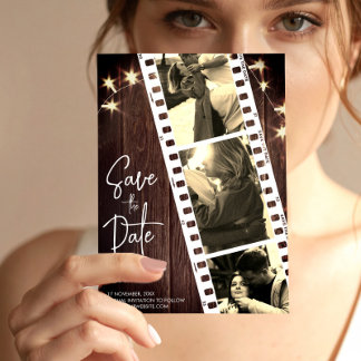 Rustige trendy fotocabine sparen de datumuitnodigi save the date