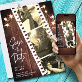 Rustige trendy fotocabine sparen de datumuitnodigi save the date