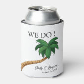 Rustige tropische bestemming strand bruiloft blikjeskoeler (Blikje Voorkant)