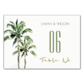 Rustige tropische groene kever met palmbomen bruil kaart (Achterkant)