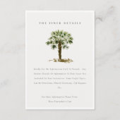 Rustige tropische keizerspalm Trees Wedding Detail Informatiekaartje (Voorkant)