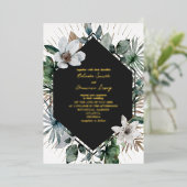 Rustige tropische meetkunde botanisch folie uitnodiging (Staand Voorkant)