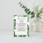 Rustige tropische Natuur botanische groen-bruiloft Informatiekaartje (Staand voorkant)