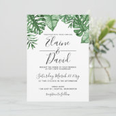 Rustige tropische Natuur botanische groen-bruiloft Kaart (Staand voorkant)
