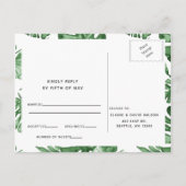 Rustige tropische Natuur botanische groen-bruiloft Uitnodiging Briefkaart (Achterkant)