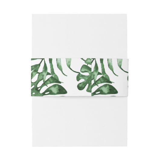 Rustige tropische Natuur botanische groen-bruiloft Uitnodigingen Wikkel (Achterkant Voorbeeld)