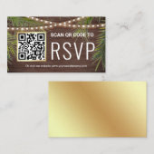 Rustige tropische palm QR-code RSVP bruiloft Informatiekaartje (Voorkant / Achterkant)