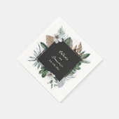 Rustige tropische palmbladeren botanisch huwelijk servet (Hoek)