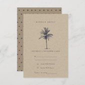 Rustige tropische palmbomen naïeve Kraft Wedding R Informatiekaartje (Voorkant / Achterkant)