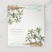 Rustige tropische palmbomen stranden zand huwelijk plaatskaartje (Buitenkant ongevouwen)