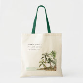 Rustige tropische palmbomen stranden zand huwelijk tote bag (Voorkant)