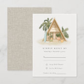 Rustige tropische palmkebaars Rsvp Kaartje (Voorkant / Achterkant)