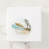 Rustige tropische zeebaars cruise Palm Wedding Bedankjes Labels (In situ)
