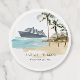 Rustige tropische zeebaars cruise Palm Wedding Bedankjes Labels