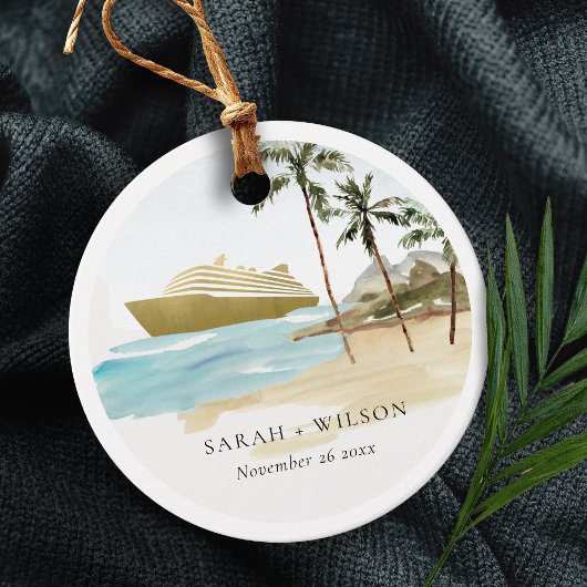 Rustige tropische zeebaars cruise Palm Wedding Bedankjes Labels