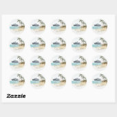 Rustige tropische zeebaars cruise Palm Wedding Ronde Sticker (Vel)