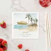 Rustige tropische zeebaars cruise Palm Wedding Servet (Insitu)