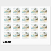Rustige tropische zeebaars cruise Palm Wedding Vierkante Sticker (Vel)