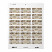 Rustige Trouw Beige Witte Kant Hout Jute 2 Etiket (Full Sheet)