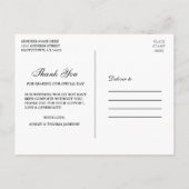 Rustige Trouw Hout Bloem Licht Dank U Briefkaart (Achterkant)