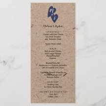 Rustige Trouw | Kraftpapier Monogram Navy Hart