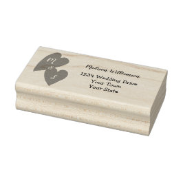 Rustige Trouw | Monogram Hart Retouradres Rubberstempel