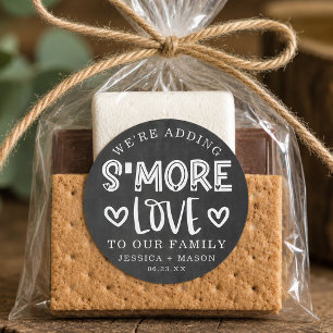 Rustige Trouw S'more Liefde Favor Klassieke Ronde Sticker