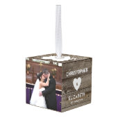 Rustige trouwcadeau met foto decoratie (Achter hoekig)