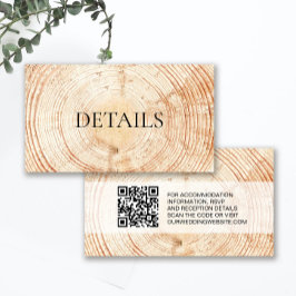 Rustige Trouwdag Houtnerf Details QR-code Sjabloon