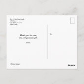 Rustige trouwfoto bedankt je verticaal briefkaart (Achterkant)