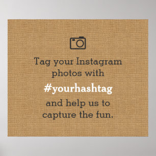 Rustige Trouwfoto's Hashtag Jute Poster