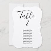 Rustige trouwlijstnummerkaart met gastnamen kaart (Voorkant)