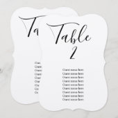 Rustige trouwlijstnummerkaart met gastnamen kaart (Voorkant / Achterkant)