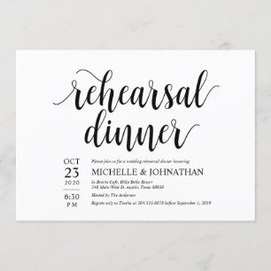 Rustige trouwrepetitie voor het diner kaart