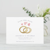 Rustige trouwring roze, moderne, roze bruine ring (Staand voorkant)