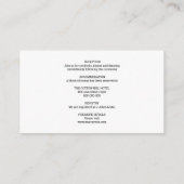Rustige trouwtrendy katoen - Gegevens Informatiekaartje (Achterkant)