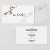 Rustige trouwtrendy katoen - Gegevens Informatiekaartje (Voorkant / Achterkant)