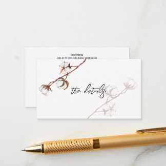 Rustige trouwtrendy katoen - Gegevens Informatiekaartje